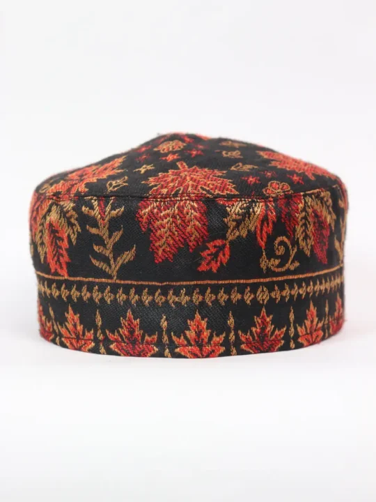 Black Kashmiri Chinar Kani Cap Yousuf Shah