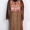 Velvet Long Nisha Brown Kurti in Aari Embroidery