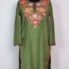 Velvet Long Green Kurti Haifa in Aari Work