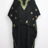 Black Raffal Wool Yumna Pheran with Sozni Embroidery