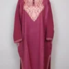 Ayzel Aari Embroidered Pink Pheran in Raffal Wool