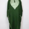 Ayzel Aari and Zari Embroidered Green Pheran in Raffal Wool