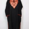Raffal Wool Black Loose Pheran Ayzel with Aari Work