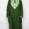 Green Loose Aari Work Pheran in Ayzel Raffal Wool