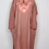 Ayzel Aari Embroidered Light Pink Pheran in Raffal Wool