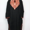Black Aari Embroidered Pheran in Raffal Wool Ayzel
