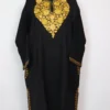 Aari Embroidered Ayzel Black Pheran in Raffal Wool