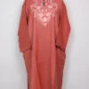 Dusty Pink Aari Embroidered Ayzel Pheran in Raffal Wool