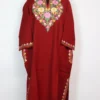 Raffal Wool Chilly Red Pheran With Aari Embroidery Zareen