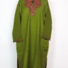 Naghma Olive Raffal Wool Pheran with Sozni and Paper Machie Work