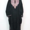 Black Loose Raffal Wool Meher Pheran with Sozni and Paper Machie Work