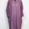 Meheer Purple Loose Pheran in Raffal Wool Paper Machie & Hand Sozni Work