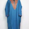 Budgam Loose Blue Pheran in Raffal Wool with Hand Sozni Work