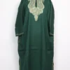 Green Raffal Wool Loose Green Budgam Pheran with Hand Sozni Work