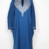 Kashmiri Blue Raffal Wool Pheran with Tahmina Hand Aari Work
