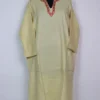 Loose Raffal Wool Kashmiri Faizah Cream Pheran with Sozni Work