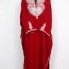 Red Velvet Rahat Pheran with Botte Tilla Embroidery