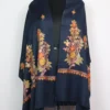 Malikah Silk Pashmina Dark Blue Stole With Aari Embroidery
