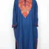 Royal Blue Humaira Cashmilon Wool Pheran with Aari Embroidery