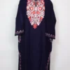 Gulrez Navy Blue Cashmilon Wool Pheran with Aari Embroidery