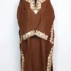 Kashmiri Brown Aari Work Jamila Pheran in Tweed