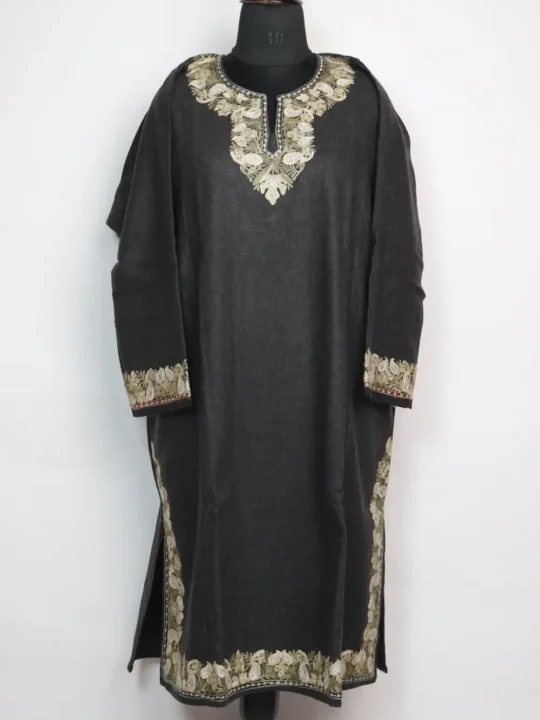Jamila Aari Work Dark Grey Kashmiri Loose heran in Tweed