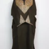 Loose Tweed Aharbal Kashmiri Green Pheran in Sleeve Botte Tilla