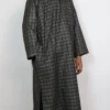 Black Check Arham Kashmiri Pheran in Tweed Wool