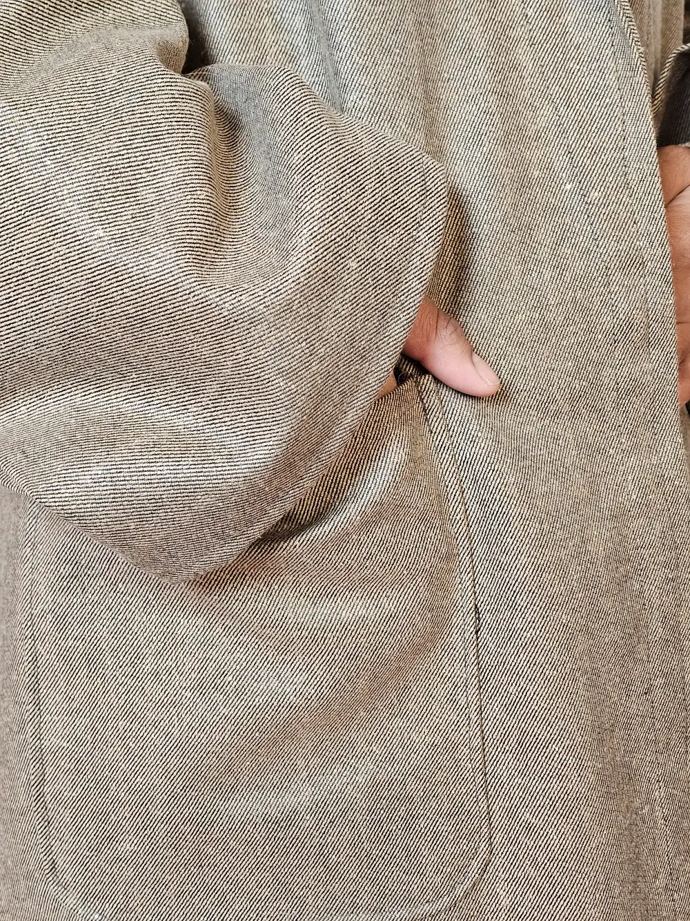 Kashmiri Plain Men Tweed Light Brown Gown | Bathrobe for Winter - Image 3