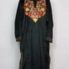 Black Farah Pheran in Velvet with Aari Embroidery