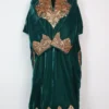 Kashmiri Dark Green Velvet Pheran Zarina in Botte Tilla Work