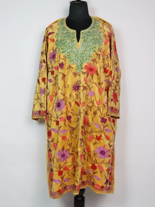 Loose Pheran in Alizah Royal Blue Velvet with All-over Zari Aari Embroidery