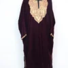 Purple Horain Pheran in Velvet with Aari Work