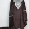 Velvet 3pc Wine Loose Pheran Set Kaila Zari Tilla Embroidery