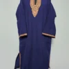Dark Blue Cashmilon Wool Pheran Ridah with Zari Tilla Embroidery