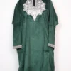 Omera Dark Green Velvet Loose Pheran with Zari Tilla Work