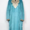 Blue Kashmiri Velvet Loose Pheran with Zari Tilla Work Iqra
