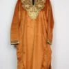 Kashmiri Velvet Loose Brown Pheran Iqra with Zari Tilla Work