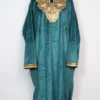 Zari Tilla Work Loose Bottle Green Pheran in Kashmiri Velvet Iqra