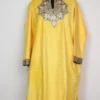 Zari Tilla Work Yellow Loose Pheran in Kashmiri Velvet Iqra
