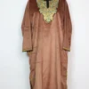 Brown Zari Tilla Work Loose Pheran Iqra in Kashmiri Velvet