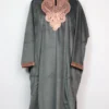 Zari Tilla Work Loose Dark Grey Pheran Iqra in Kashmiri Velvet