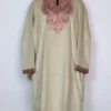 Kashmiri Loose Cream Velvet Pheran in Zari Tilla Work Iqra