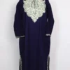 Azra Cashmilon Wool Pheran Dark Blue with Aari Work