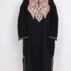 Black Cashmilon Wool Pheran with Aari Embroidery Hadiya