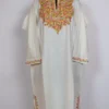 White Cashmilon Wool Pheran Tara with Aari Embroidery