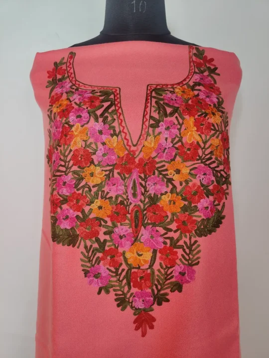 Sobia Cashmilon Wool 2pc Pink Salwar Suit with Aari Embroidery