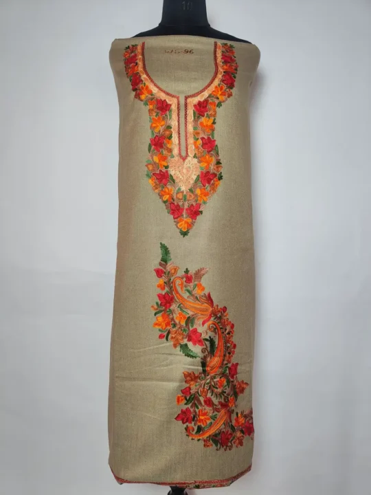 Cashmilon Wool 2pc Woolen Unstitched Suit with Aari Embroidery Lubna