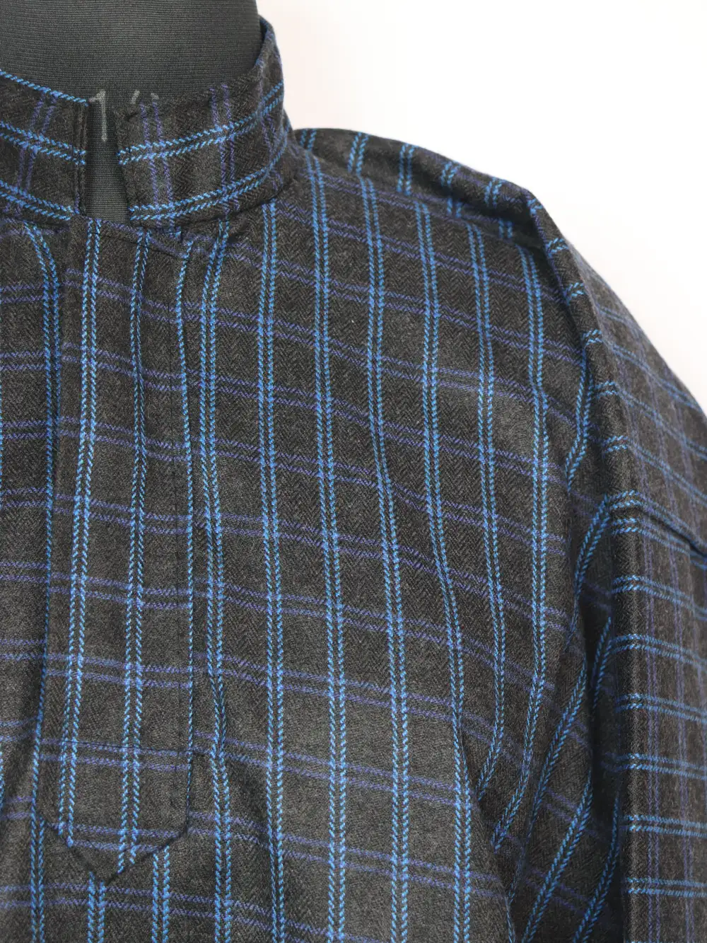 Faiz Kashmiri Boys Check Pheran in Black Tweed Wool (8-9 years) - Image 2