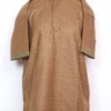Light Brown Kashmiri Check Qais Pheran in Tweed Wool for Boys (8-9 years)